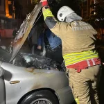 Düzce’de otoparkta otomobil alev aldı